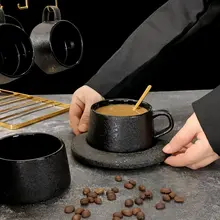 高級陶器製 コーヒーカップ【エレガントなデザイン・アフタヌーンティー用・ラテアート適用】（セットアップ対応）