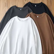 春秋用長袖Tシャツ【コットン・フィット・丸首・ホワイト】