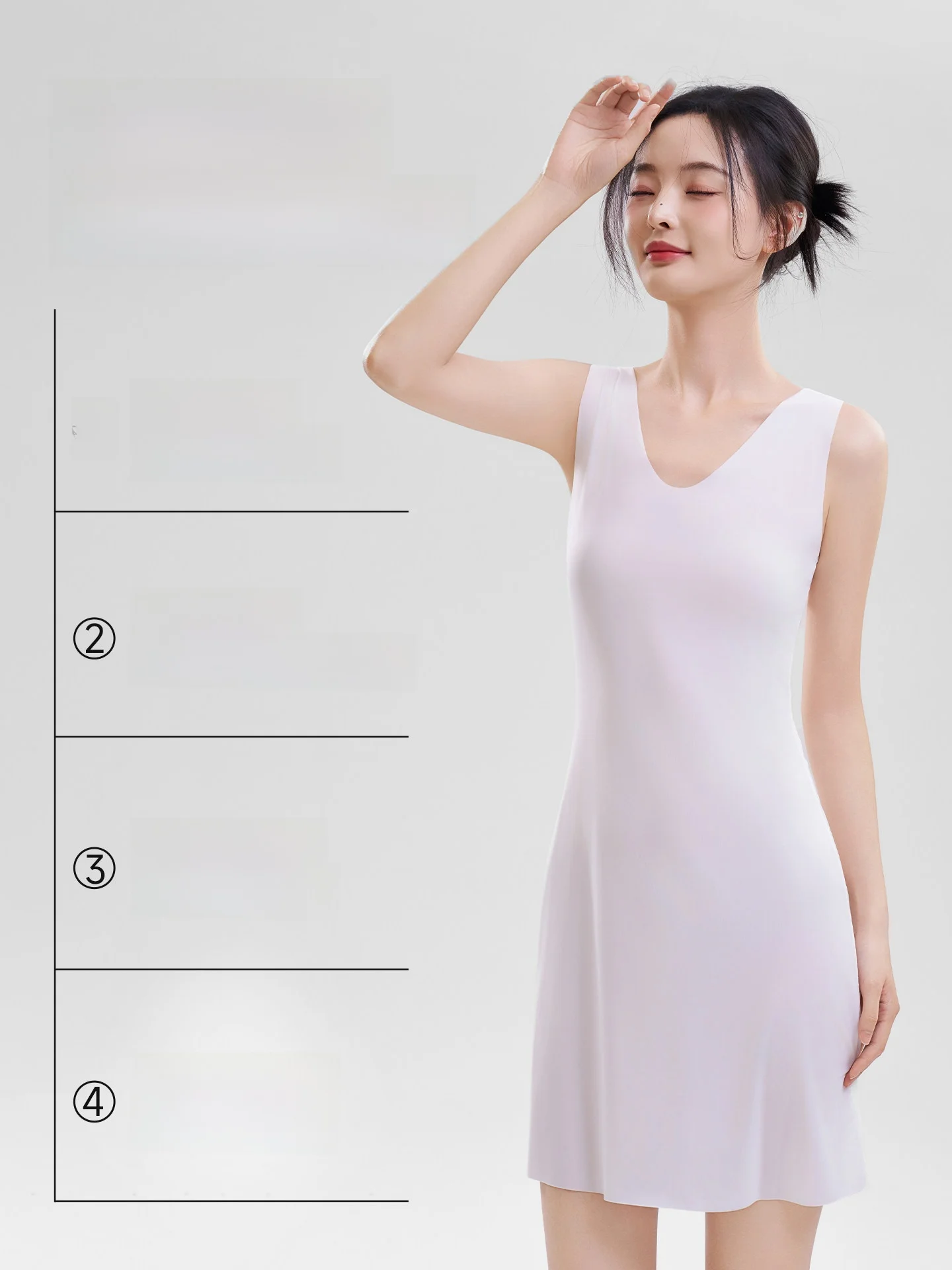 アイスシルク素材のセクシーキャミソールドレス：体型を隠す服としての実用性とデザイン性