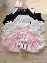 ロリータスタイル 上品なレース付きショートブラウス【春夏用・肩出し・フレアスリーブ】