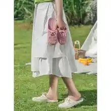夏用 レディース サンダル【オープントゥ・フラット・スリッポン・リボンデザイン】