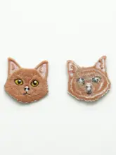 手作り立体刺繍の布貼り【可愛い動物デザイン・アイロン接着・縫製用】