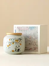 陶製茶缶【パンダデザイン・携帯用・小型】
