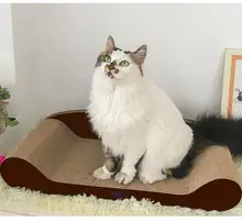 猫用爪研ぎボード一体型ソファ【耐久性のある段ボール製・大サイズ・抜け毛防止】