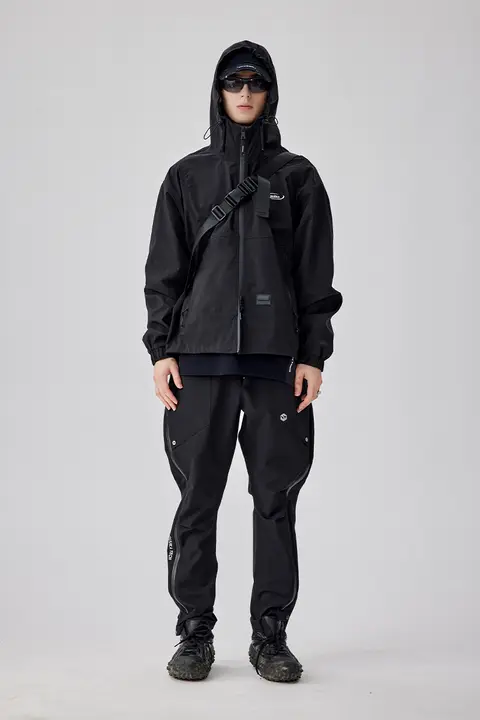 防水ハードシェルフード付きジャケット【登山用・男性用・秋用・機能性】