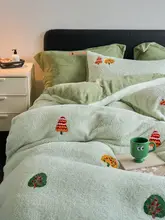子供用 カートゥーンデザイン 冬用ミルクベルベット四点セット【暖かいコーラルフリース・ベッド用品】