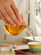 耐熱高透過率の硼珪酸ガラス製急須セット【透明・厚手・茶こし付き】
