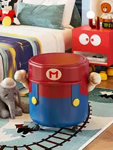 可愛いデザインの大容量フタ付きゴミ箱【リビング・寝室用・押し式】