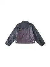 油蜡加工のアンティーク風山羊皮ジャケット【スタッズデザイン・メンズ用・シンプル】
