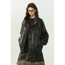 レザージャケット 裏ボア 男女兼用 秋冬  厚手 PUジャケット