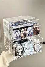 収納ボックス デスク用 アクリル 引き出し式 ジュエリー 写真バッジ用 小型ボックス