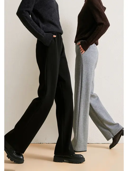 通勤にも最適なパンツ【イタリアンスタイル・ストレート・極上の柔らかさ・ウエストゴム】