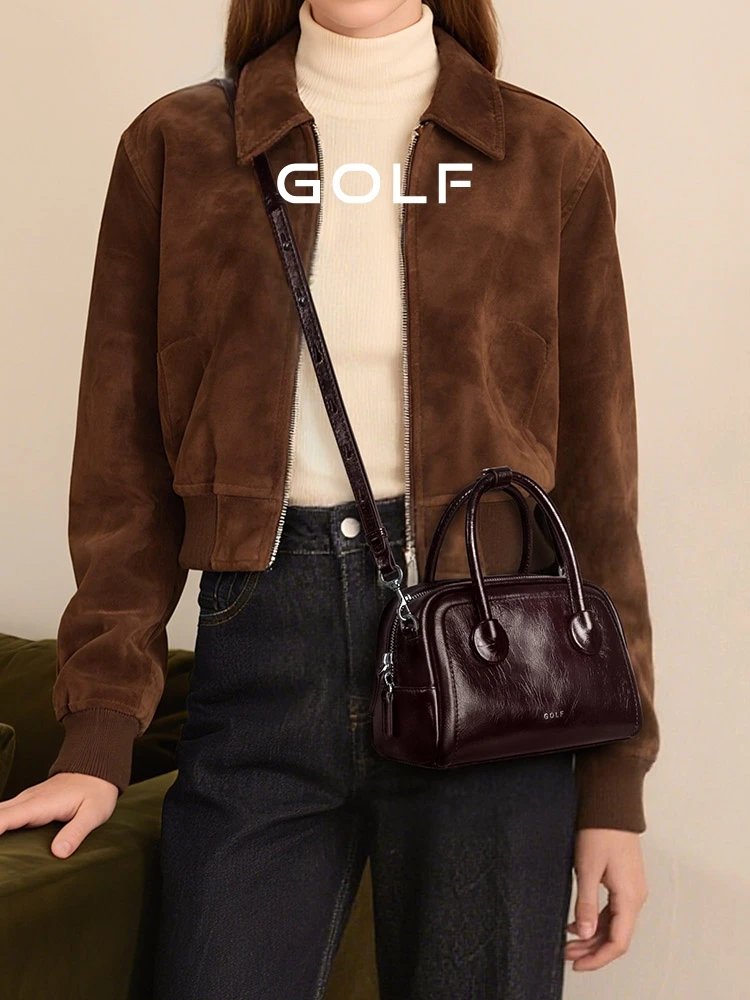 スーツに合うショルダーバッグの選び方：GOLF/高尔夫の牛革製手提バッグが解決する実用性