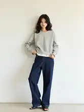 極上の柔らかさのインディゴストレートデニムパンツ【ワイドレッグ・季節を問わない定番】
