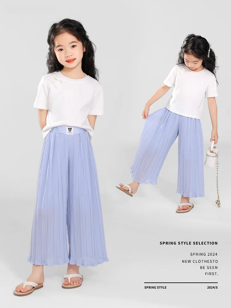 女の子用 薄手の蚊対策パンツ【アイスシルク・九分丈・ワイドレッグ】は夏の涼感にどう対 応するのか？