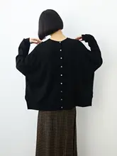 二色展開の薄手ウールリバーシブルルーズトップス【カジュアル・秋用・大きいサイズ】（セットアップ対応）