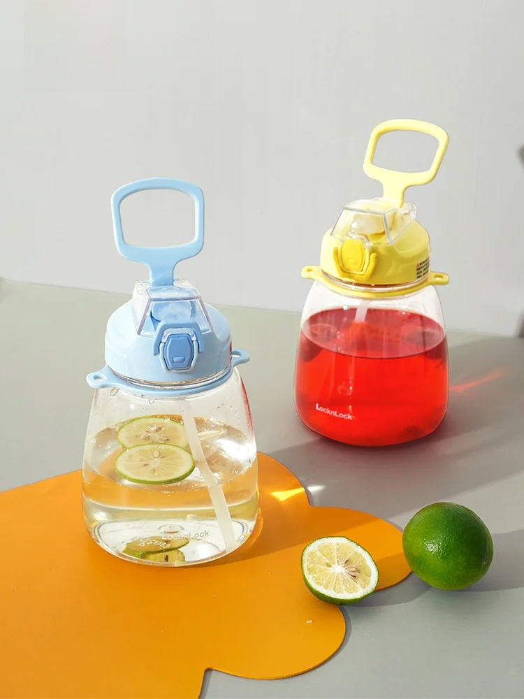 Lock&Lock トリタン製水筒 1200ml 吸管付き 子供・中学生向け ピンク