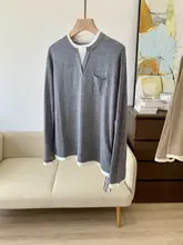 極上の柔らかさのウールニットセーター【Vネック・長袖・ポケット付き・秋用】（セットアップ対応）