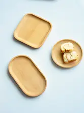 ミニサイズの木製トレイ【ナチュラル・おやつ皿・ベイヒバ・長方形・楕円形・家用・寿司皿】