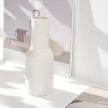 白色陶器製ドライフラワー用花瓶【ミニマリストデザイン・北欧スタイル・インテリア装飾】