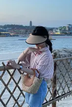 夏用 大ぶりなつばのレディース草編みビーチハット【UVカット・サイドオープンデザイン】