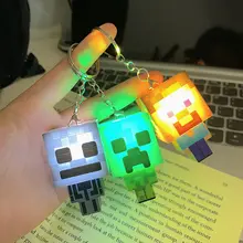 マインクラフトゲーム関連 発光キーホルダー【スティーブ・お土産用・装飾品】