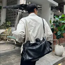 ユニセックス デザインのトートバッグ【片肩掛け・ストリートスタイル・シンプルレザー】