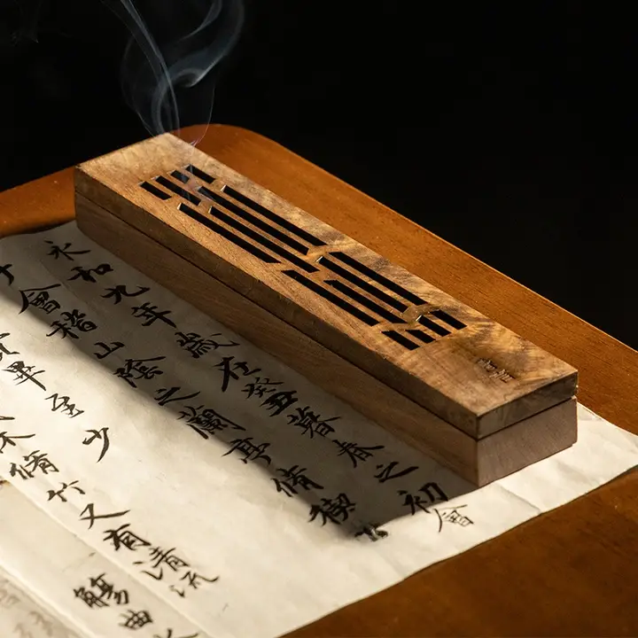 得力 香薰付き 書道用 ウェイトバー【黒胡桃木製・ギフトボックス付き・多用途】