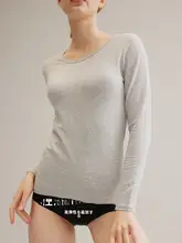 純綿 秋用 レディース Tシャツ【大きいサイズ・低いネック・保温性・セットアップ】