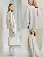 CHICJANE クールなシンプルデザイン ラウンドネックトップス＆パンツセット