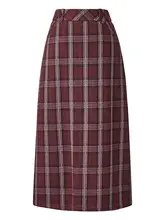 レディース チェック柄 ロングスカート【スタイリッシュ・秋冬用・膝上】