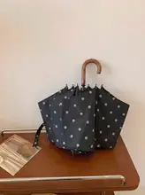 黒白ドットデザインの折りたたみ傘【レトロスタイル・日傘・雨傘対応・高品質】