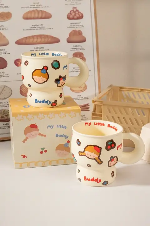 ペアマグカップ【陶磁製・家用・オフィス用・誕生日プレゼント・朝食用】