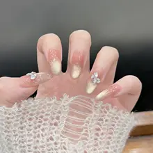 春夏用ブリン蝶デザインガラスビーズ猫目チーク【手作り・ダイヤモンド風仕上げ】