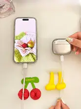 果物型フックの多機能ケーブルホルダー【強力粘着・穴あけ不要】