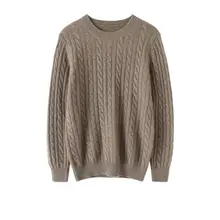 極上の柔らかさ！ユニセックス ラウンドネック 厚手 羊毛ニットセーター【秋冬用・フィット】