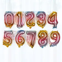 グラデーションカラーの数字型アルミ箔バルーン【誕生日パーティー用・レインボーカラー】