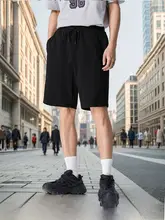 メンズ 快適な夏用ハーフパンツ【ゆったりシルエット・スポーツ・ニット素材・シンプルデザイン】（セットアップ対応）