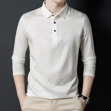 フランス製 シルク長袖ポロシャツ【男性用・春秋向け・高級感】