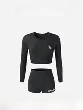 APOTCARE レディース 長袖分体水着【黒・温泉用・保守的デザイン】