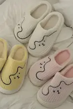 可愛らしい厚底コットンルームシューズ【秋冬・防滑・男女兼用・毛素材】