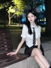 学院風ショートスリーブブラウス【ウエストシェイプ・スリムフィット・女性用】