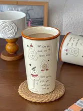 かわいいスノーマンデザインの陶器カップ【大容量・家庭用・牛乳やコーヒーに最適】