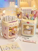 可愛い女の子デザインのペン立て収納ボックス【オフィス用・学生向け・デスク上用】