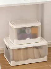 本収納ボックス クリア プラスチック 防塵 蓋付き 家庭用 学生用 本整理
