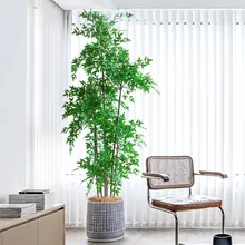 ナンテンチク テレビボード リビングルーム 鉢植え フェイクグリーン 高級 装飾品