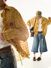 チェック柄長袖シャツ【軽量・夏用・UVカット・ペアコーデ】