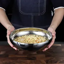韓国風ステンレス製冷麺用ボウル【一層・熱伝導防止・業務用大型】