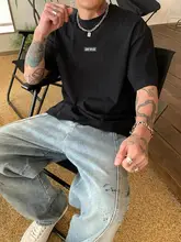 カジュアルヒップホップスタイル 半袖Tシャツ【高級感あるコットン・小さな襟】