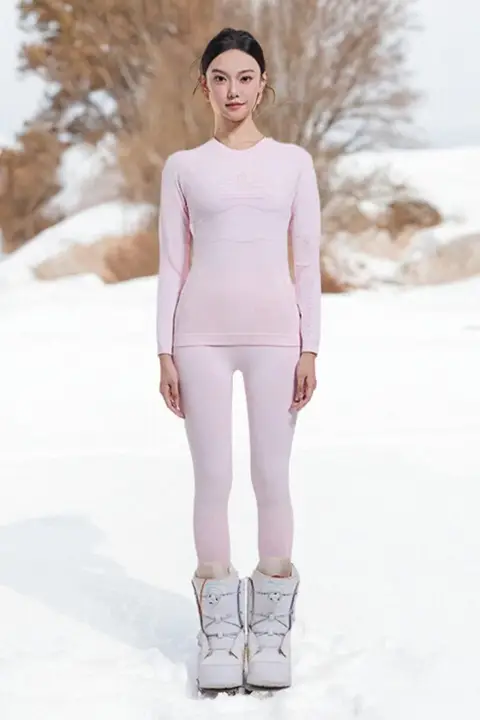 High Experience 滑雪用速乾シャツ【女性用・運動・保温・炭素繊維・汗抜け機能・登山・ハイキング対応】（セットアップ対応）